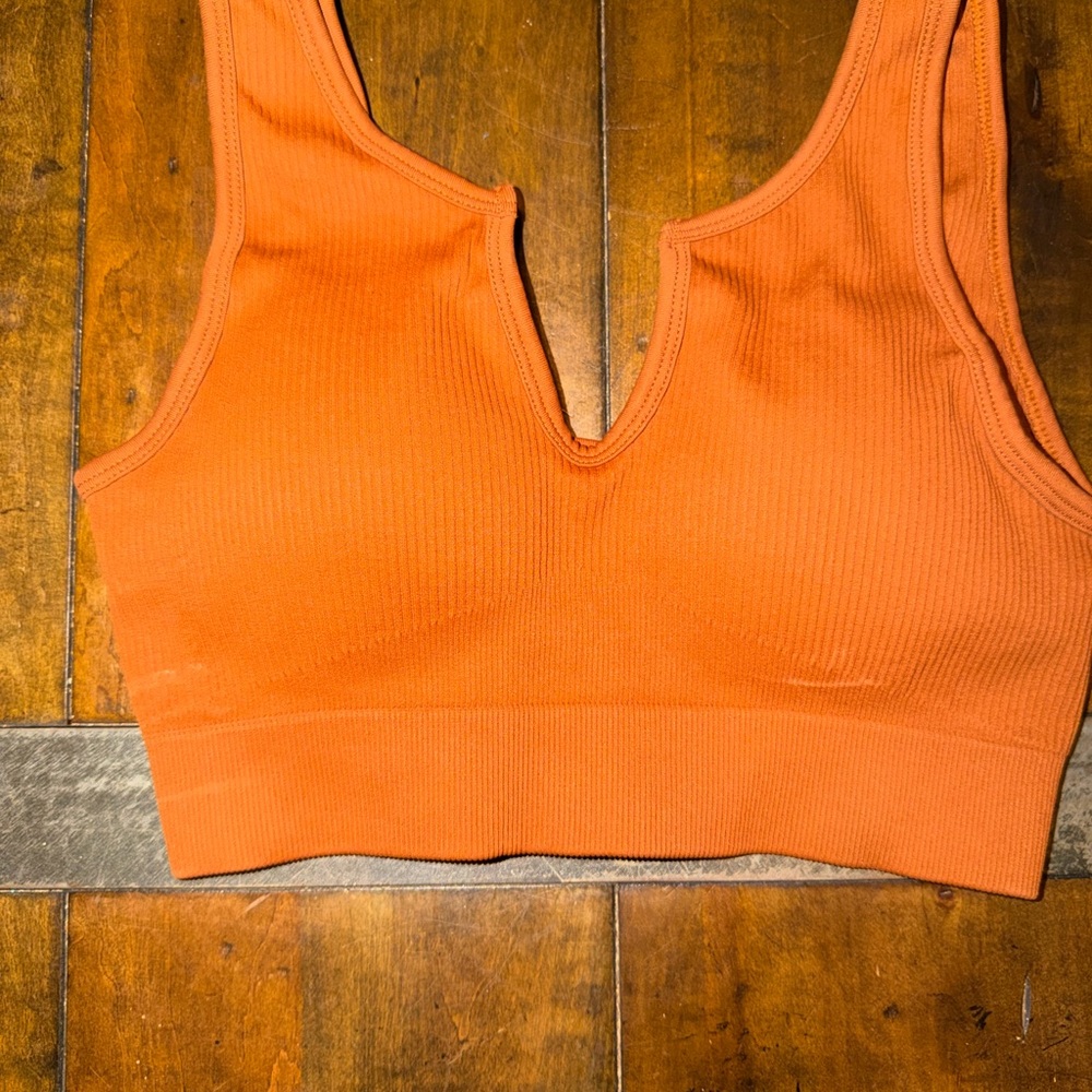 Bundle of 2 Bras/Sports Bras Rust Orange Phat Buddha M/L Cream Lace Aerie 36B